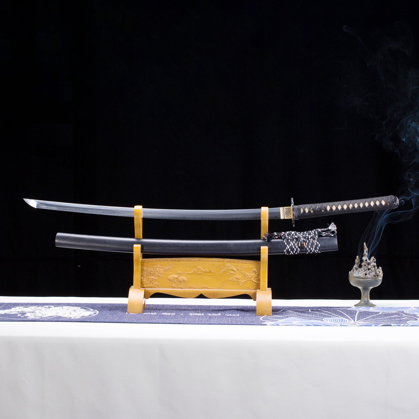 1095 Steel Katana Clay Tempered Real Hamon