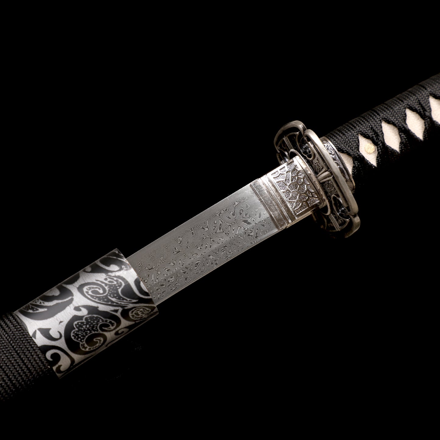 Damascus Steel Katana Ripple Pattern Blade Real Sharp