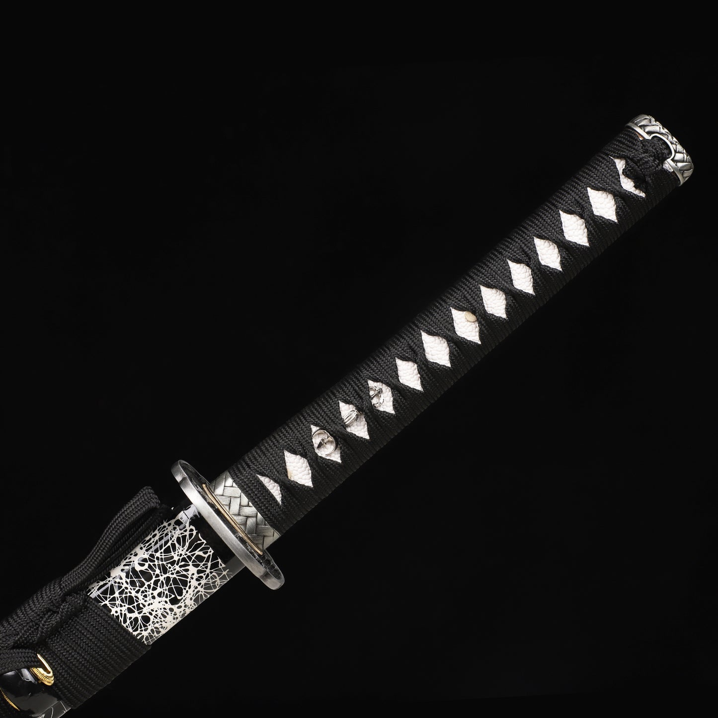 1060 Steel Katana Blue Blade Carving Flame Pattern