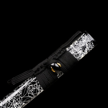 1060 Steel Katana Blue Blade Carving Flame Pattern