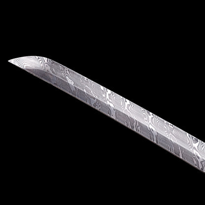 Damascus Steel Katana Twist Pattern Blade Real Sharp