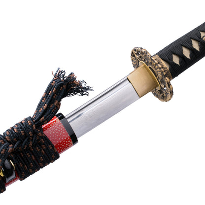 Damasucs Steel Katana Real RaySkin Saya Copper Tsuba